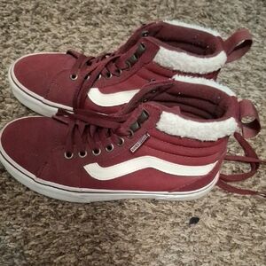 Vans Women's Maroon High-Top Sneakers